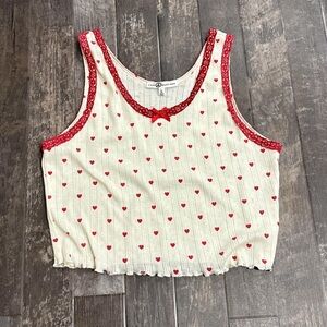 Women's Heart Print Pajama Top